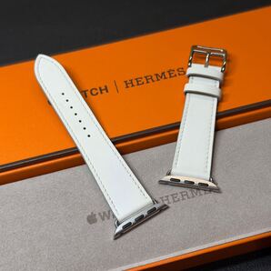 ★即決 純正 Apple Watch Hermes 42mm 41mm 40mm ヴォー スウィフト ブラン 白 エルメス アップルウォッチ 733