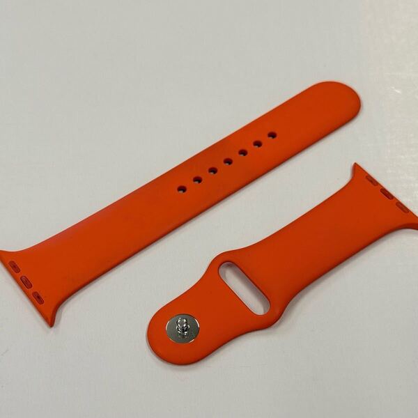 ☆即決 Apple Watch HERMES 限定 オレンジ スポーツバンド 45mm 44mm 純正 アップルウォッチ エルメス ラバーバンド 626