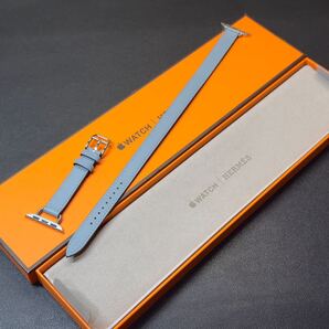 ☆希少 ほぼ未使用 即決 ブルーラン アトラージュ Apple watch HERMES エルメス ドゥブルトゥール 42mm 41mm 40mm アップルウォッチ 803