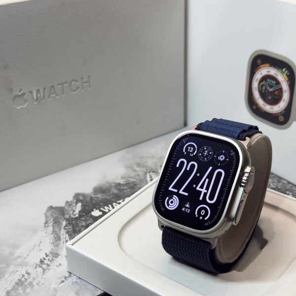 ☆即決 美品 BT99% Apple Watch ultra オーシャンバンド チタニウム Titanium 49mm アップルウォッチ ウルトラ GPS+Cellular 793