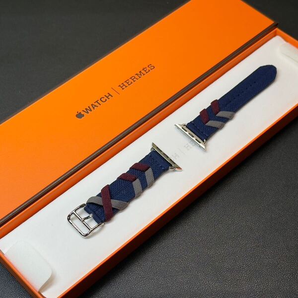 ☆即決 未使用 Apple watch HERMES エルメス ブリドン ネイビー シンプルトゥール 46mm 45mm 44mm アップルウォッチ 純正 791