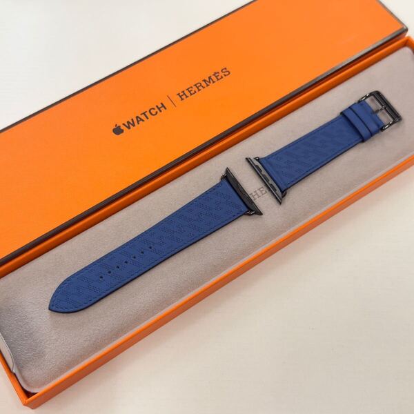 ☆即決 ほぼ未使用 ブルー ドゥ フランス Hディアゴナル Apple watch HERMES 46mm 45mm シンプルトゥール アップルウォッチ エルメス 801