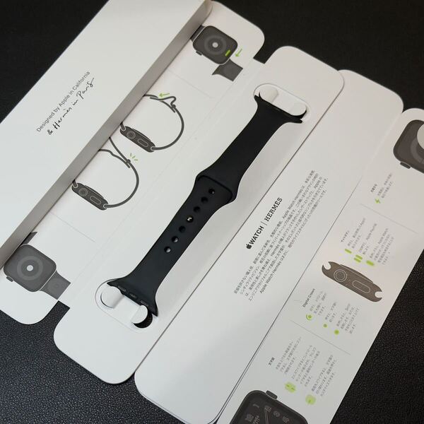 ☆即決 Apple Watch HERMES 黒 エルメス 限定 ブラックスポーツバンド 42mm 41mm 40mm 正規品 純正 アップルウォッチ 787