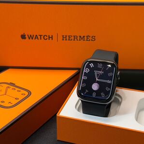 ☆即決 美品 Apple Watch series7 HERMES 41mm アップルウォッチ エルメス GPS+Cellular ブラックステンレス 心電図 黒 シリーズ7 831