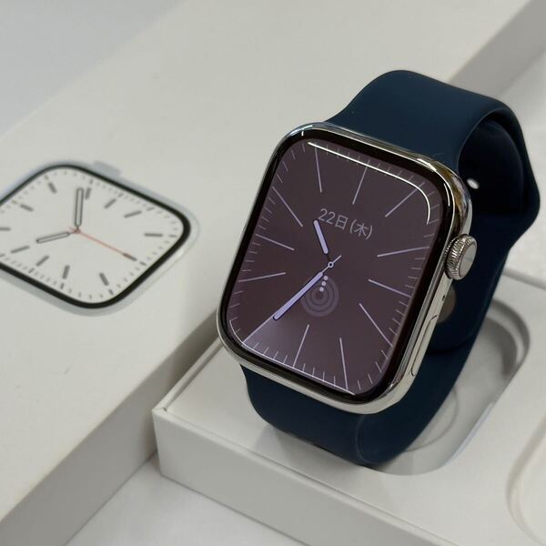 ☆即決 美品 お試しにどうぞ! Apple Watch Series7 45mm シルバーステンレス アップルウォッチ GPS+Cellular 863