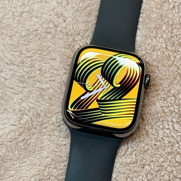 ☆即決 ケア+ 美品 グラファイトステンレス Apple Watch series9 45mm アップルウォッチ GPS+Cellular シリーズ9 875