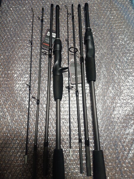 セット 50cm 4ピース 1.8m スピニング ベイト ロッド バス チニング テレスコ シーバス マルチピース