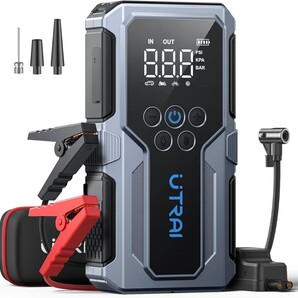 UTRAI ジャンプスターター 電動空気入れ エアーコンプレッサー搭載 エンジンスターター バッテリー上がり対策 ピーク電流2500A