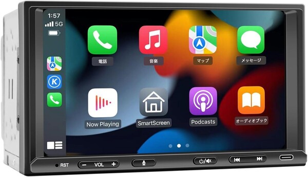 ディスプレイオーディオ 7インチ 2din カーナビ ワイヤレス CarPlay&Android Auto対応 カーステレオ 後付けオンダッシュスモニター