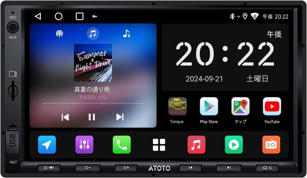 ATOTO A5L 2DIN Androidカーナビ、7インチディスプレイオーディオ、CarPlayワイヤレス、無線 Android Auto、WiFi 対応/Bluetooth/USB