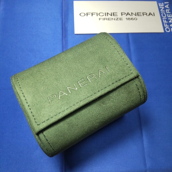 PANERAI 正規 緑 パネライ 純正 時計 携帯 ソフト 箱 ボックス ケース BOX 保護 収納 ポーチ 持運び グリーン スエード 高級感 08 送料込み