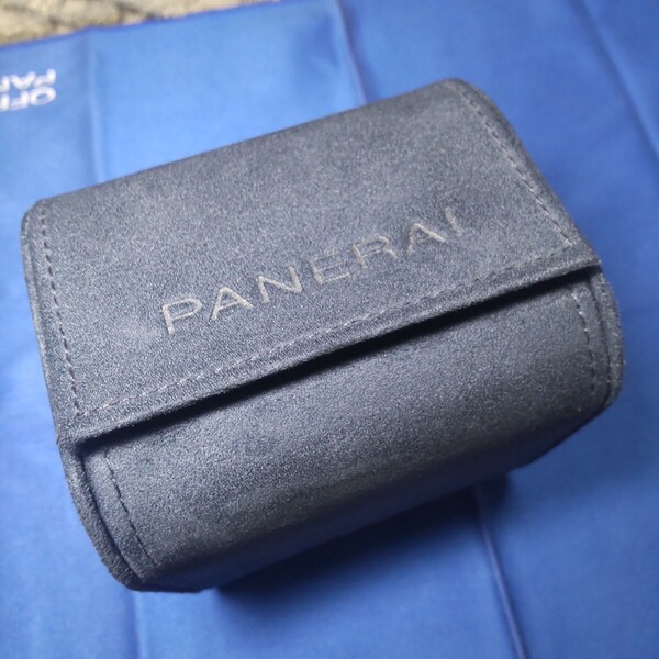 PANERAI 正規 紺 パネライ 純正 時計 携帯 ソフト 箱 ボックス ケース BOX 保護 収納 ポーチ 持運び ネイビー スエード 高級感 02 送料込み