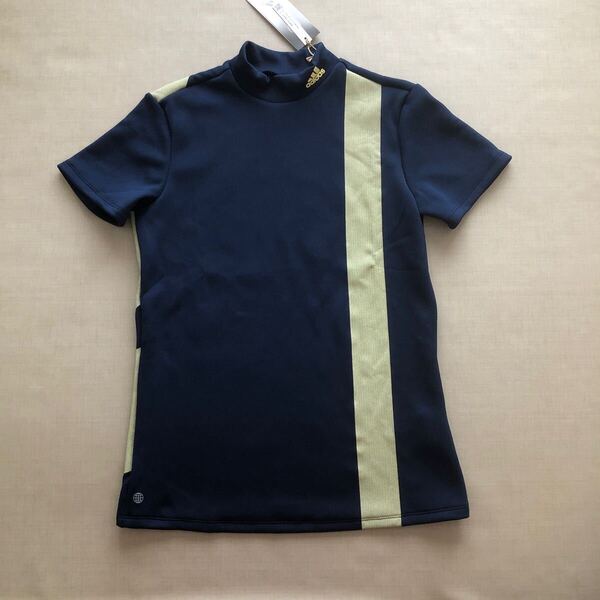 新品・未使用 adidas ゴルフ 半袖モックネックシャツ ◆ M ◆ HQ219 アディダス ネイビー