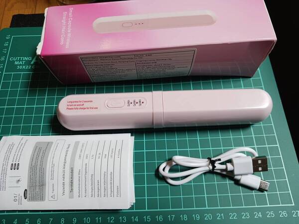 ◆未使用 ミニ ストレートヘア ワイヤレス コーム◆small capsule wireless straight hair comb 通電確認済 USB充電◆ヘアアイロン◆送料込
