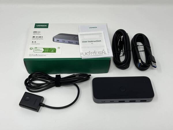 UGREEN USB3.0 切替器 2PCでUSB-C&Aデバイス共有 5Gbps高速転送 USBケーブル&リモコン付き