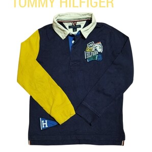 【良品】TOMMY HILFIGER キッズ長袖ポロシャツ 120cm