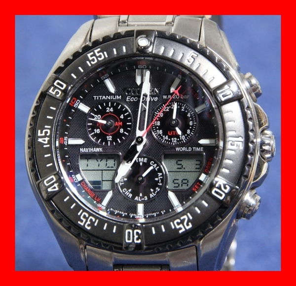 ★元箱付き・送料無料 シチズン CITIZEN PROMASTER Eco-Drive NAVIHAWK C650-T002765 腕時計 エコドライブ プロマスター ソーラー チタン★