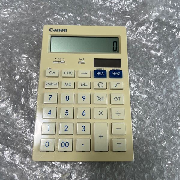 キヤノン 電卓 HS−1201T Canon 12桁 サイズ大きめ ソーラー付き 計算機 卓上