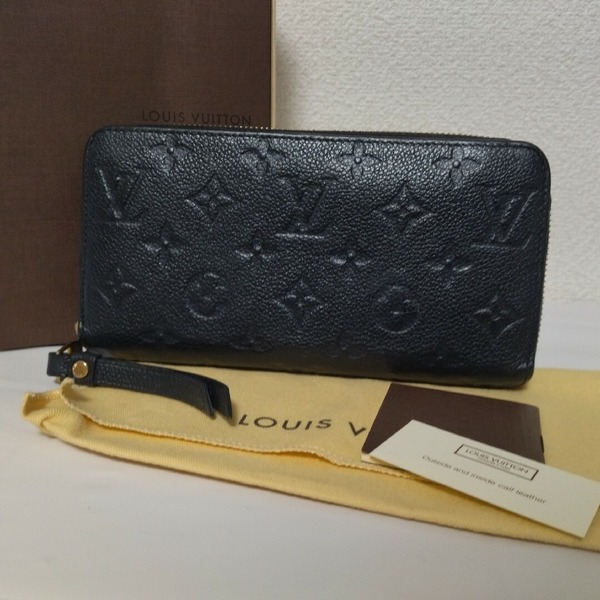 【美品】ルイヴィトン ジッピーウォレット モノグラム・アンプラント ノワール ブラック ラウンドファスナー 長財布