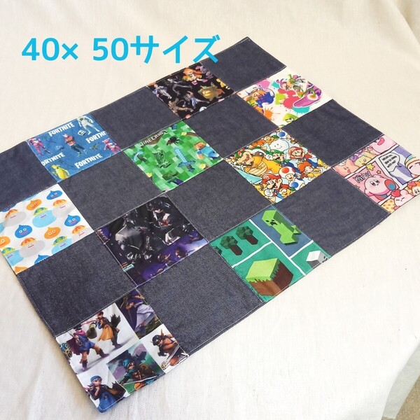 手作り☆パッチワークデザインのランチョンマット☆40×50cm☆ゲームキャラ大集合