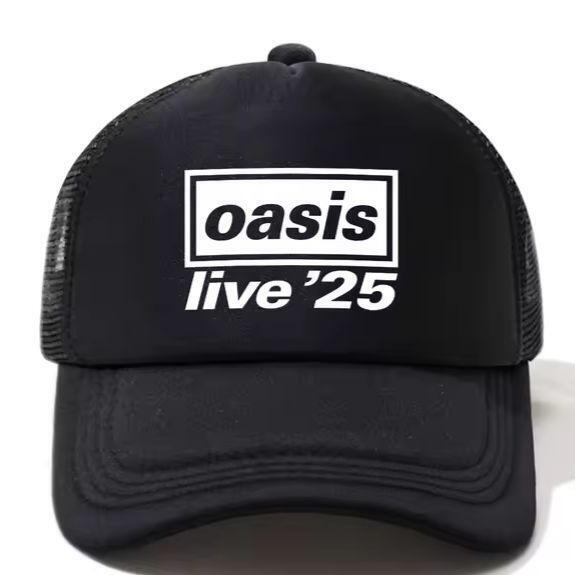 新品 オアシス プリント メッシュ キャップ 野球帽 帽子 ブラック 黒 メンズ レディース ユニセックス ストリート アメカジ
