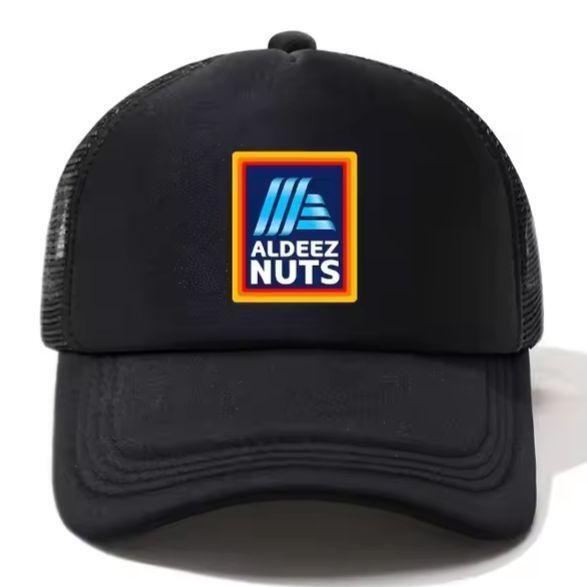 新品 ALDEEZ NUTS プリント メッシュ キャップ 野球帽 帽子 ブラック メンズ レディース ユニセックス