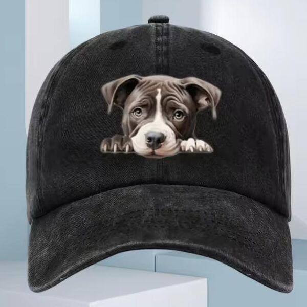 新品 ピットブル?子犬 プリント キャップ 野球帽 帽子 愛犬家 ワンちゃん 犬 メンズ レディース ユニセックス アメカジ ストリート