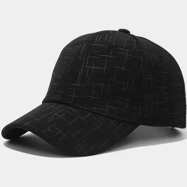 新品 モザイクライン模様 キャップ 野球帽 帽子 ブラック 黒 メンズ レディース ユニセックス 大人