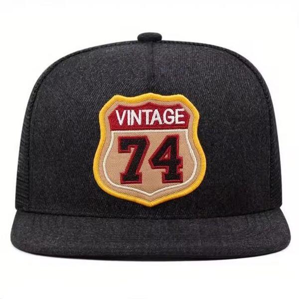 新品 ヴィンテージ 74 パッチ メッシュ キャップ 野球帽 帽子 グレー ブラック メンズ レディース ユニセックス アメカジ ストリート