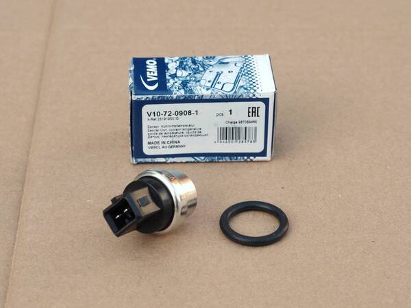 水温センサー・水温計用*黒・2ピン*VW Golf2/T3/T4など*251919501D相当*VEMO製・社外新品