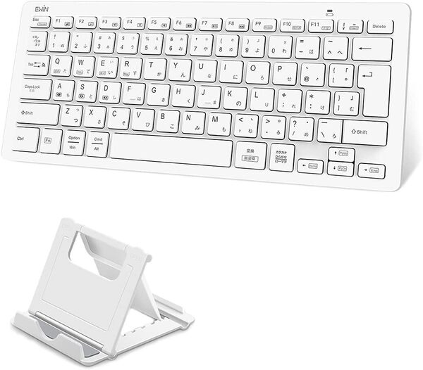 Ewin 日本語配列 bluetooth キーボード マルチペアリング ワイヤレス キーボード スタンド付き タブレット用 ホワイト【管理番号:A16】