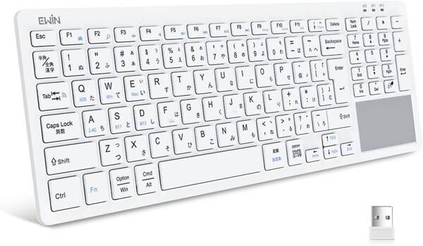 AY127 Ewin Bluetooth/USB 無線両対応キーボード ワイヤレスキーボード 無線 2.4G タッチパッド テンキー付き
