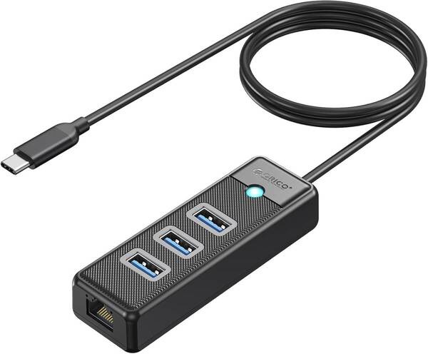 OY52 ORICO USB C ハブ 3.0 有線LANアダプター タイプc→3×USB3.0 Aポート+ ギガビットイーサネット RJ45