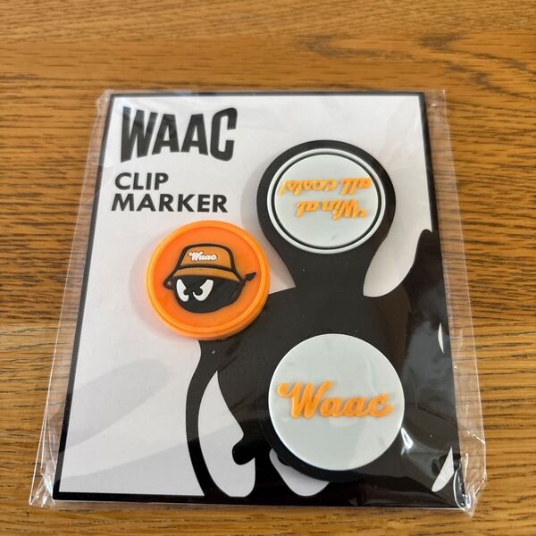 WAAC ワック ゴルフ クリップマーカー オレンジ×ブラック×ホワイト 未使用品 送料込
