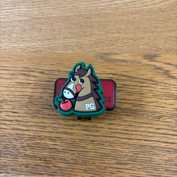 パーリーゲイツ クリップマーカー ホースデザイン グリーン×レッド 送料込