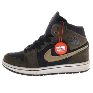 NIKE ナイキ WMNS AIR JORDAN1 MID エアジョーダン1 ミッドカットスニーカー グレーUS6.5/23.5cm レディース