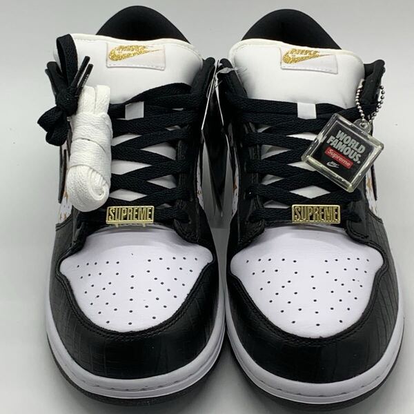 送料無料 新品 US10 28cm SUPREME NIKE SB DUNK LOW OG QS GOLD STARS WHITE/BLACK 黒 ブラック DH3228-102 シュプリーム ダンク ロー ス