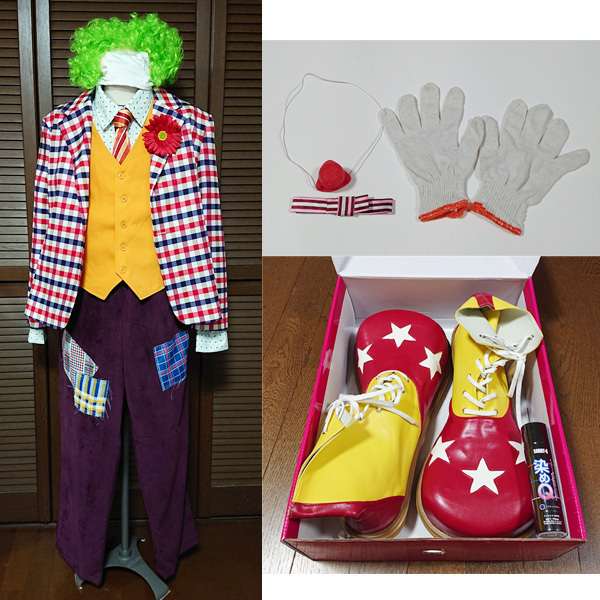 【送料無料】コスプレ衣装 映画「Joker」ジョーカー ウィッグ 靴 付き セット ホアキン・フェニックス 仮装 ピエロ コミコン【即決】