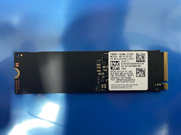 【9時間】SAMSUNG MZVLQ512HALU-00007 512GB SSD M.2【正常判定】