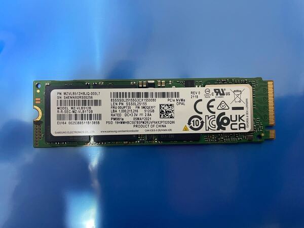 【248時間】SAMSUNG MZVLB512HBJQ-000L7 512GB SSD M.2【正常判定】