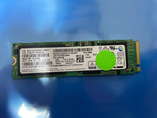 【7148時間】SAMSUNG MZVLW256HEHP-000L7 256GB SSD M.2【正常判定】