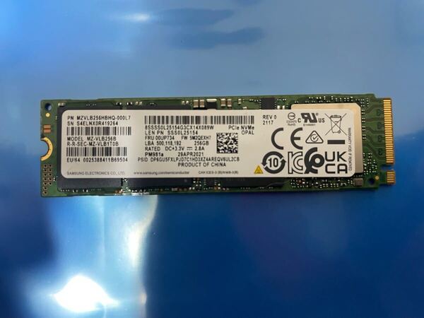 【180時間】SAMSUNG MZVLB256HBHQ-000L7 256GB SSD M.2【正常判定】