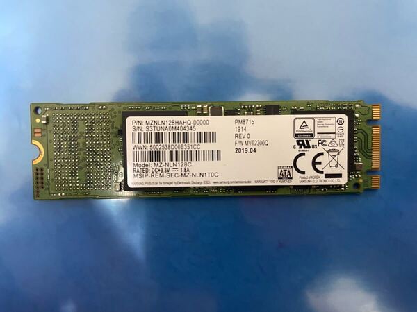 【986時間】SAMSUNG MZNLN128HAHQ-00000 128GB SSD M.2【正常判定】