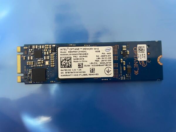 【90時間】INTEL OPTANE MEMORY MEMPEK1J016GAL 16GB SSD M.2【正常判定】
