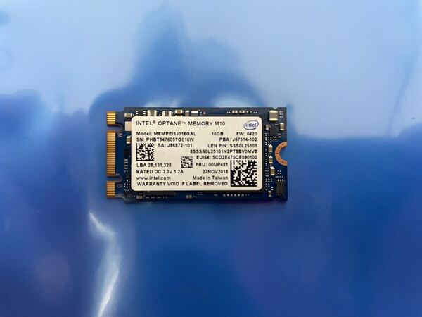 【2386時間】INTEL OPTANE MEMORY MEMPEI1J016GAL 16GB SSD M.2【正常判定】