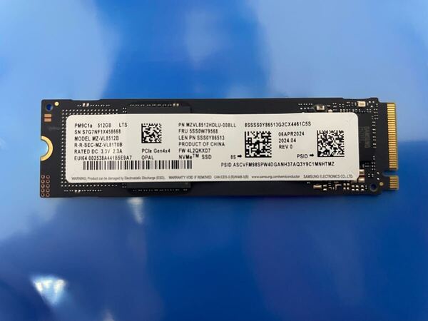 【14時間】SAMSUNG MZVL8512HDLU-00BLL 512GB SSD M.2【正常判定】