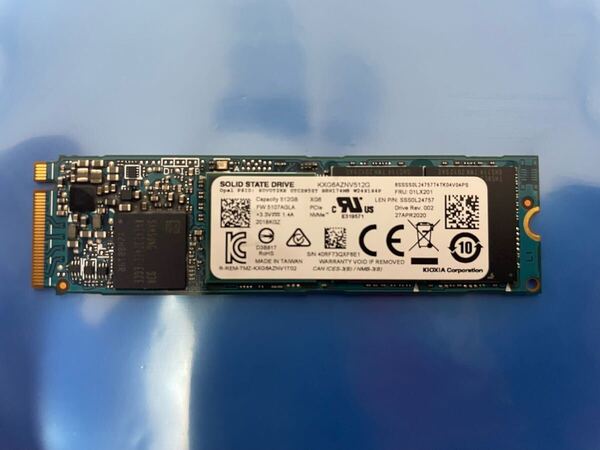 【67時間】TOSHIBA KXG6AZNV512G 512GB SSD M.2【正常判定】