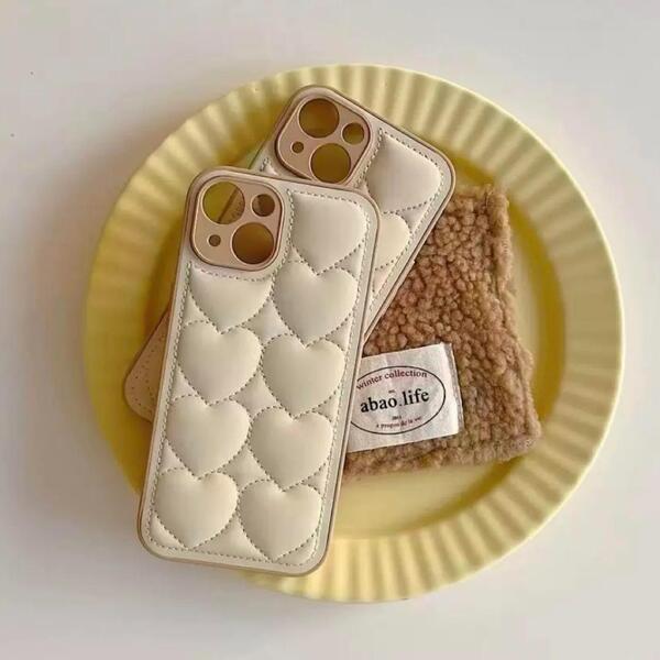 iPhone16Promax ケース ハートキルティング iPhoneケース