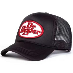 帽子 黒 Dr Pepper トラッカーキャップ メッシュ ブラック アメカジ