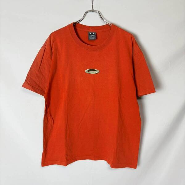 90s 00s USA製 OAKLEY SOFTWARE オークリー ロゴ 両面プリント Tシャツ アーカイブ オレンジ系 L